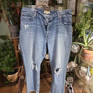 Maurices Light Blue Distressed Boyfriend Jeans